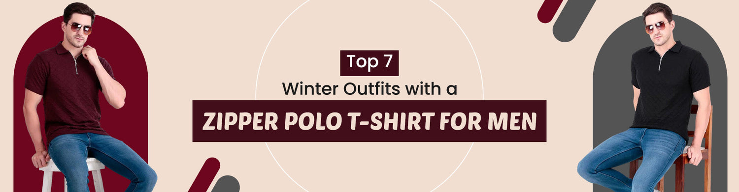 Zipper Polo T-Shirt For Men